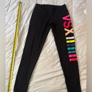 Victoria's Secret VSX Black Leggings with Logo - Small